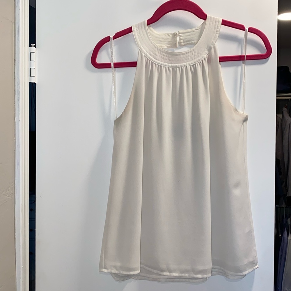 White halter neck top